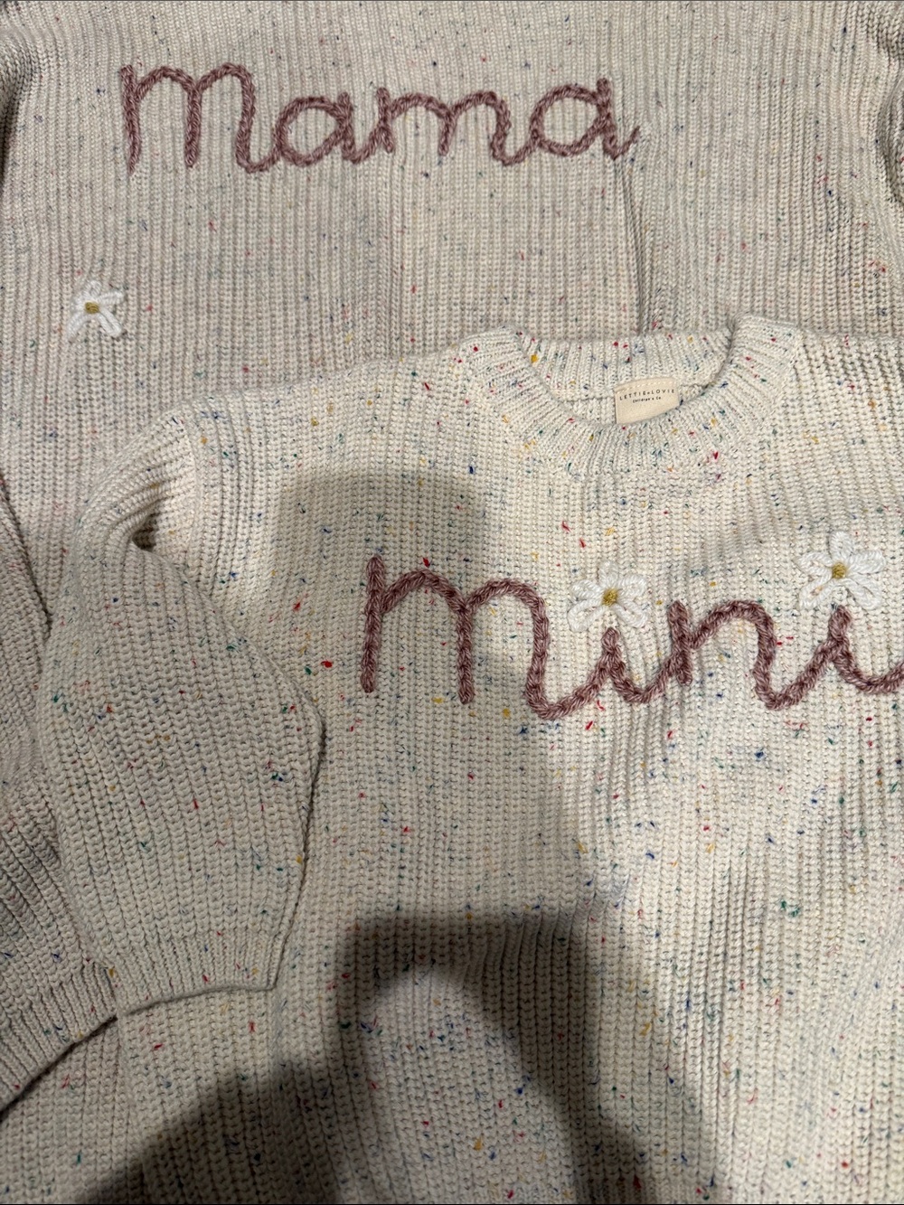 💕NWOT- Mama & Mini Cream Knit Sweater Set